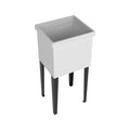 White Freestanding Laundry Utility Sink with Storage Cabinet
