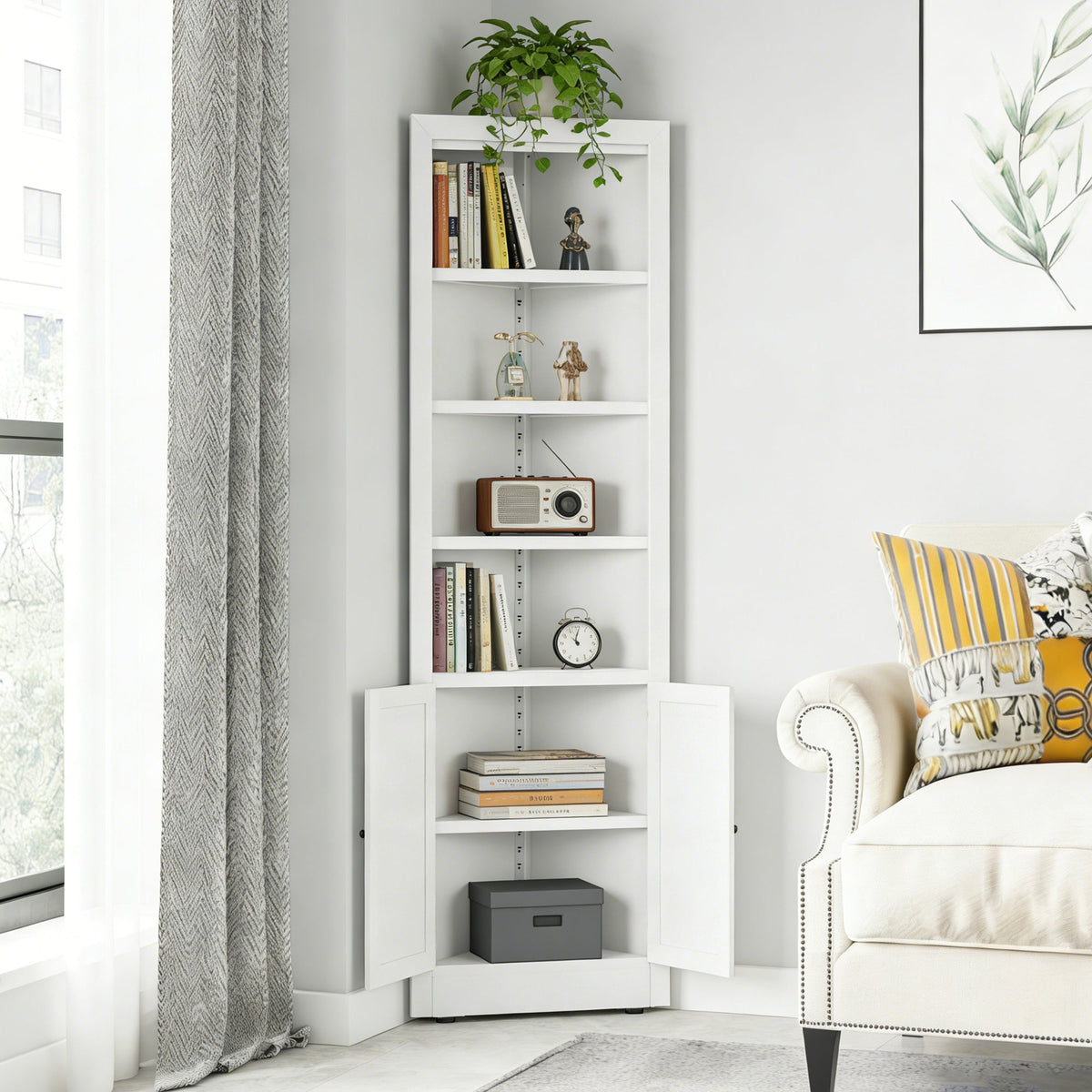 71-Inch Tall Corner Storage Cabinet