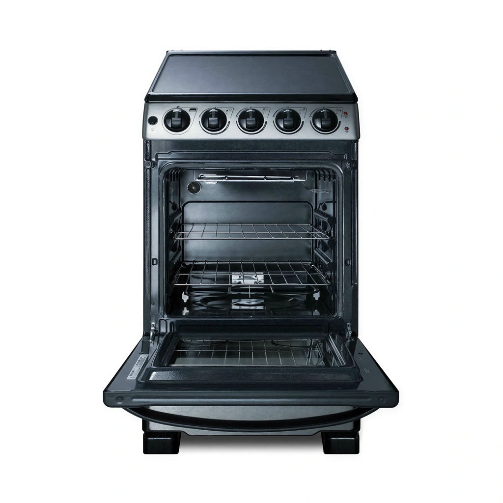 Summit Commercial REX2071SSRT 20-Inch Electric Range with 2.3 cu. ft. Oven, 4 Elements and Ceramic Glass Cooktop