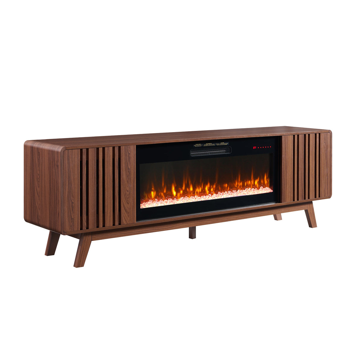 78" Mid-Century Electric Fireplace TV Stand