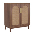 Rattan-Door Sideboard Buffet Cabinets – Set of 2