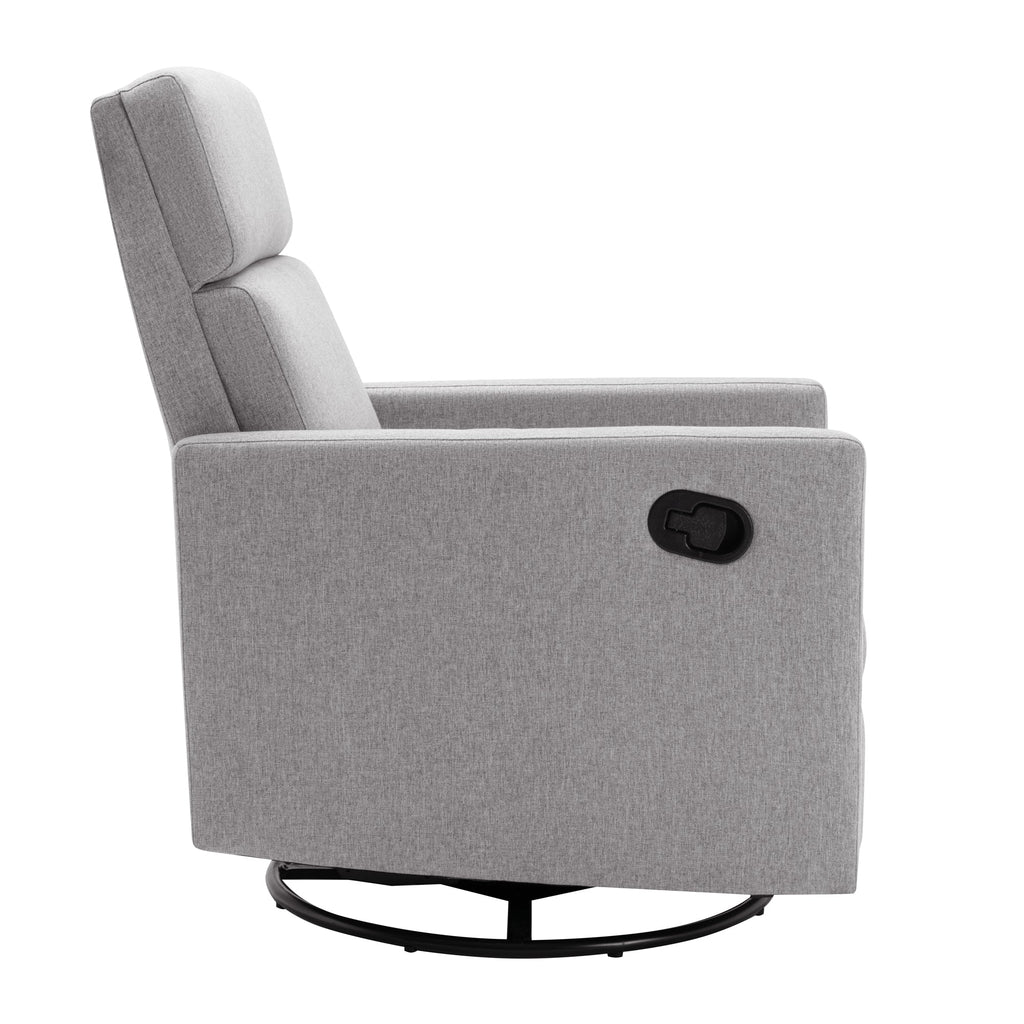 Modern Upholstered Swivel Glider Rocker Recliner – Gray