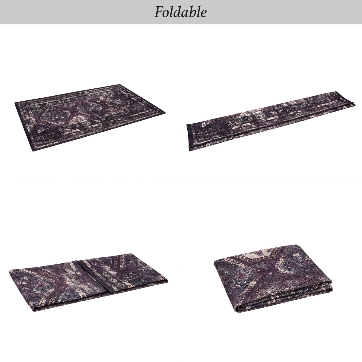 Washable Runner Rug – Beige, Dark Gray or Black