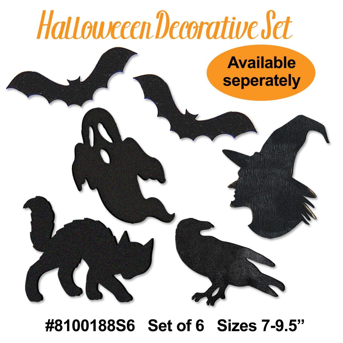 Rustic Halloween Outdoor Garden Porch Walkway Set of 6 - Thanksgiving Halloween Decor - 8100188M-S6