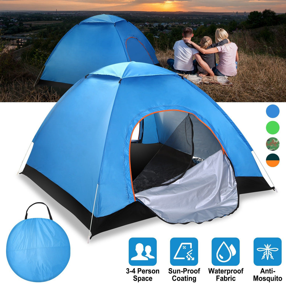 4-Person Instant Pop-Up Camping Tent