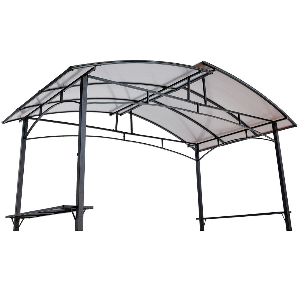 8' x 5' Steel Hardtop Grill Gazebo with Side Shelves