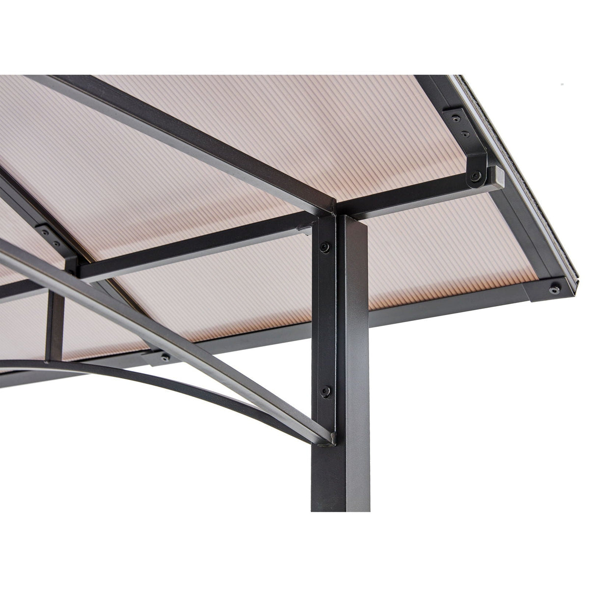 8' x 5' Steel Hardtop Grill Gazebo with Side Shelves