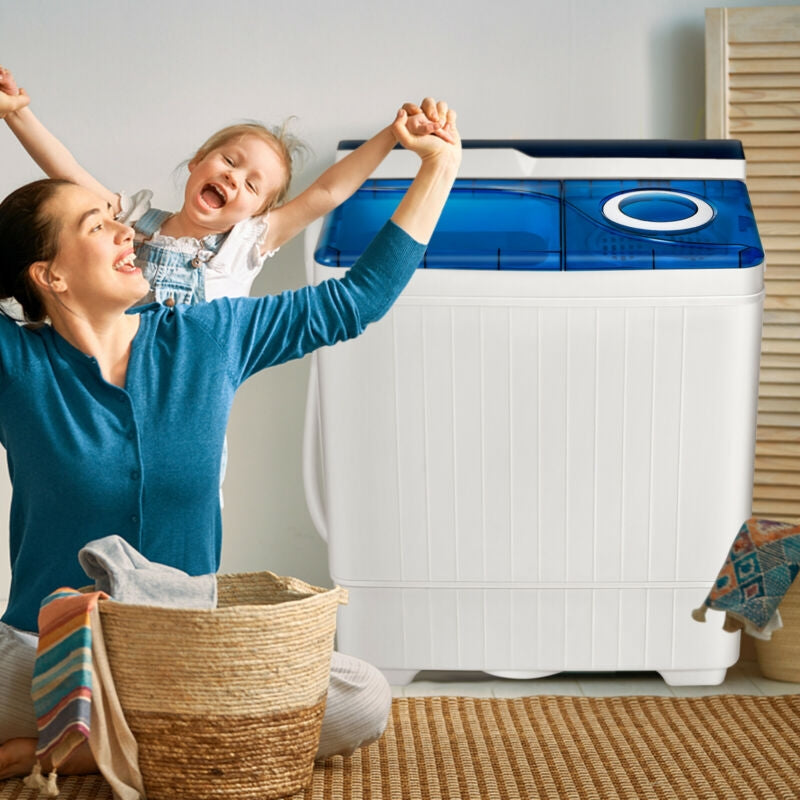26 lb Portable Twin-Tub Washing Machine with Drain Pump