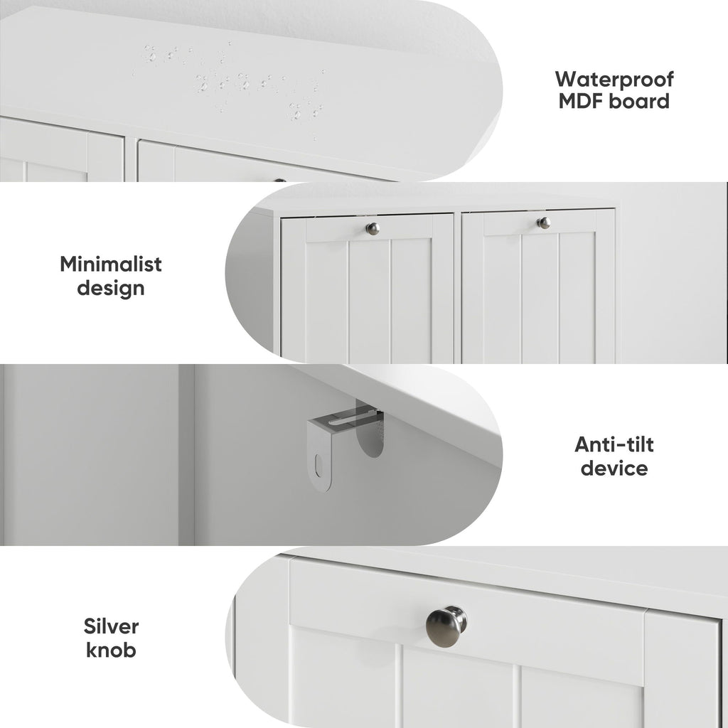 White Tilt-Out Laundry Hamper Cabinet