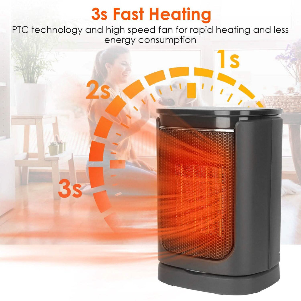 1500W Ceramic Space Heater with Remote & Digital Display
