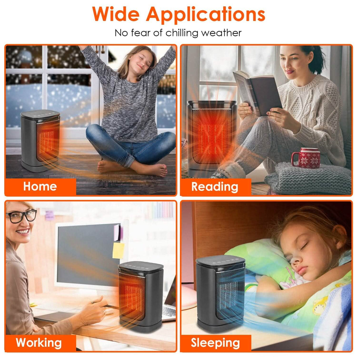 1500W Ceramic Space Heater with Remote & Digital Display