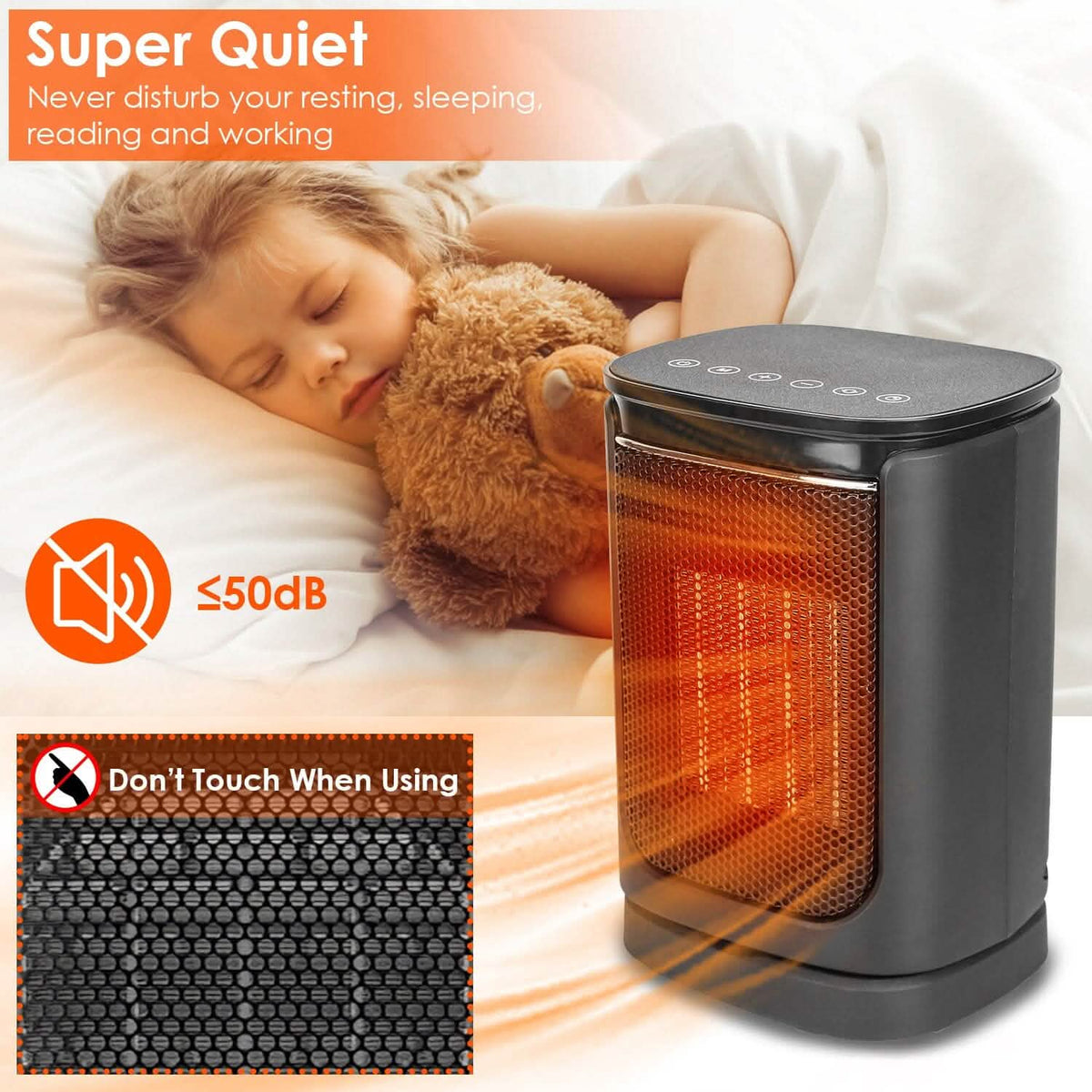 1500W Ceramic Space Heater with Remote & Digital Display