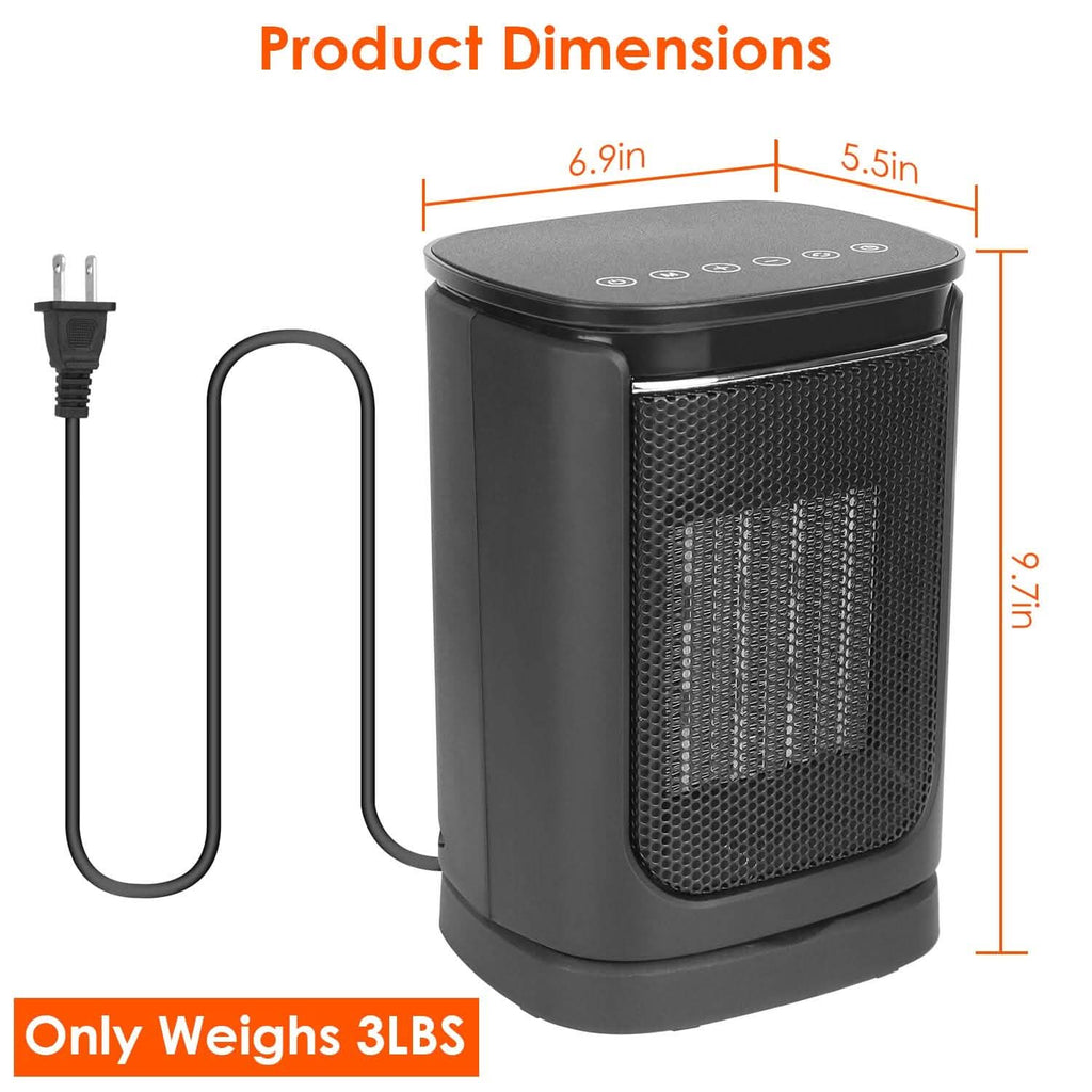 1500W Ceramic Space Heater with Remote & Digital Display