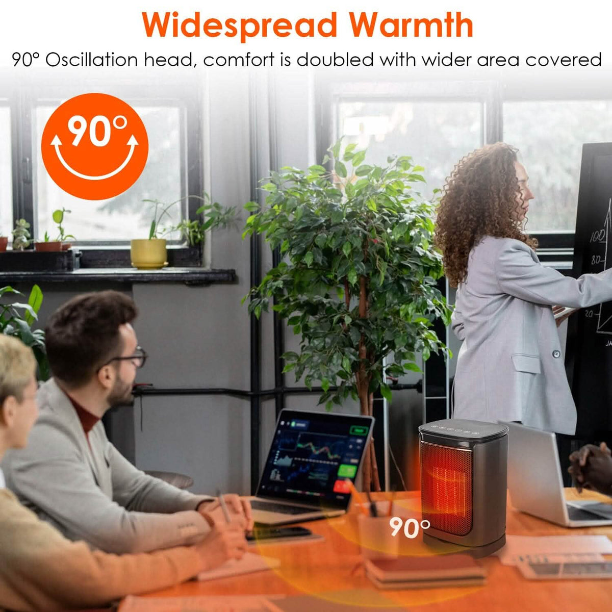 1500W Ceramic Space Heater with Remote & Digital Display