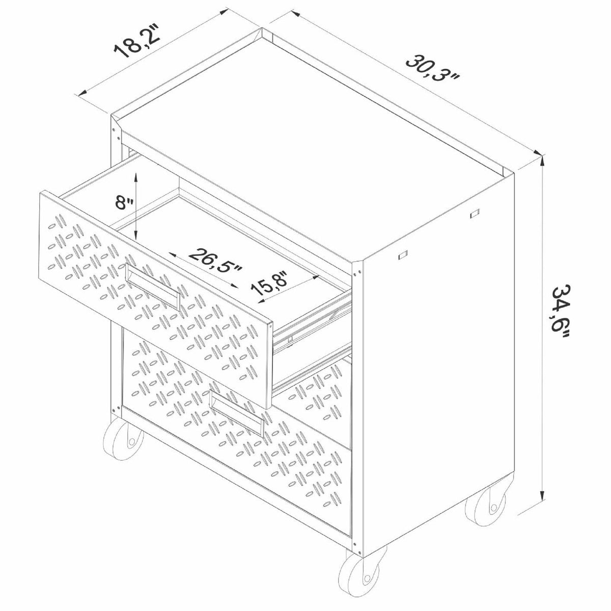 3-Drawer Rolling Garage Cabinet