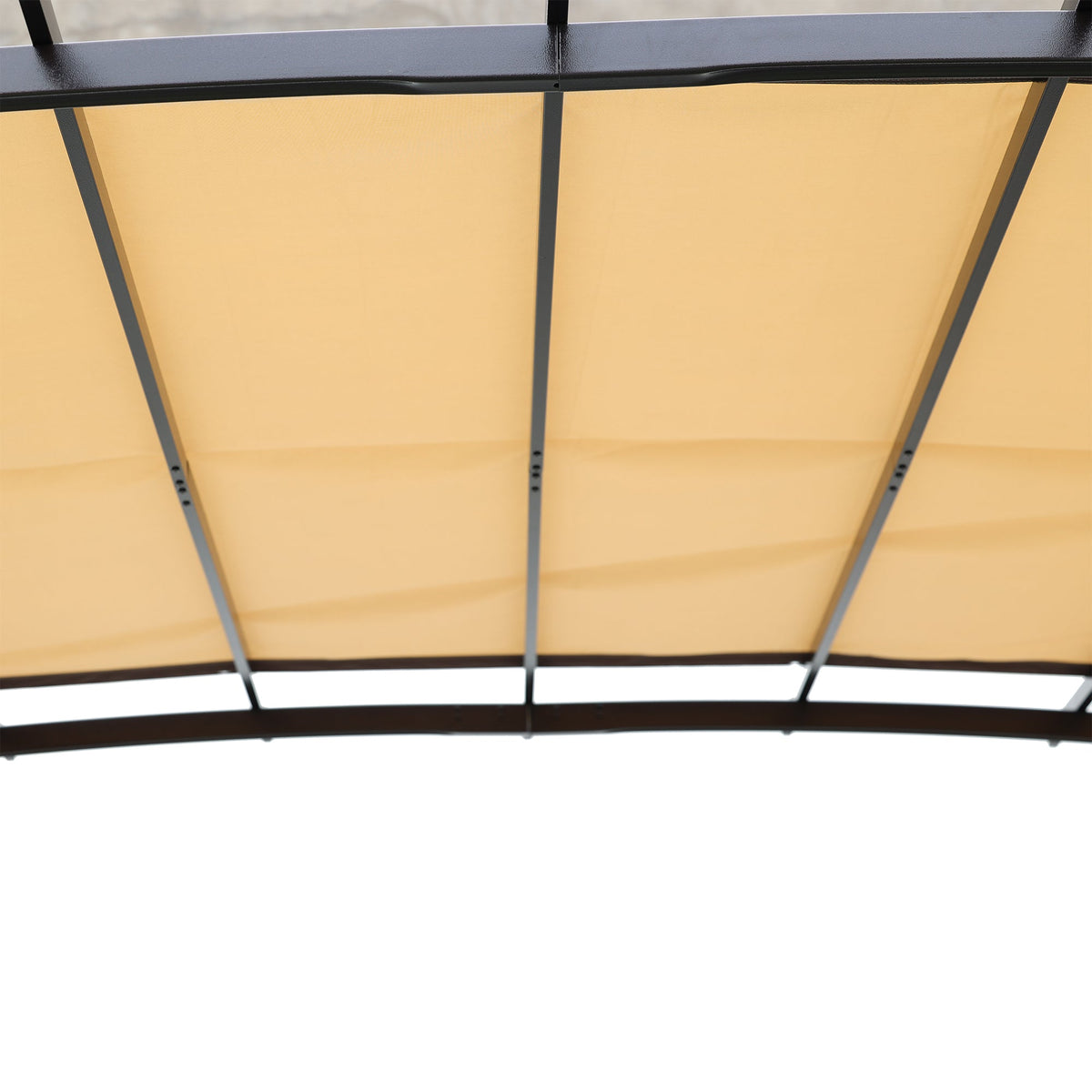 12' x 9' Steel Pergola Gazebo with Retractable Canopy