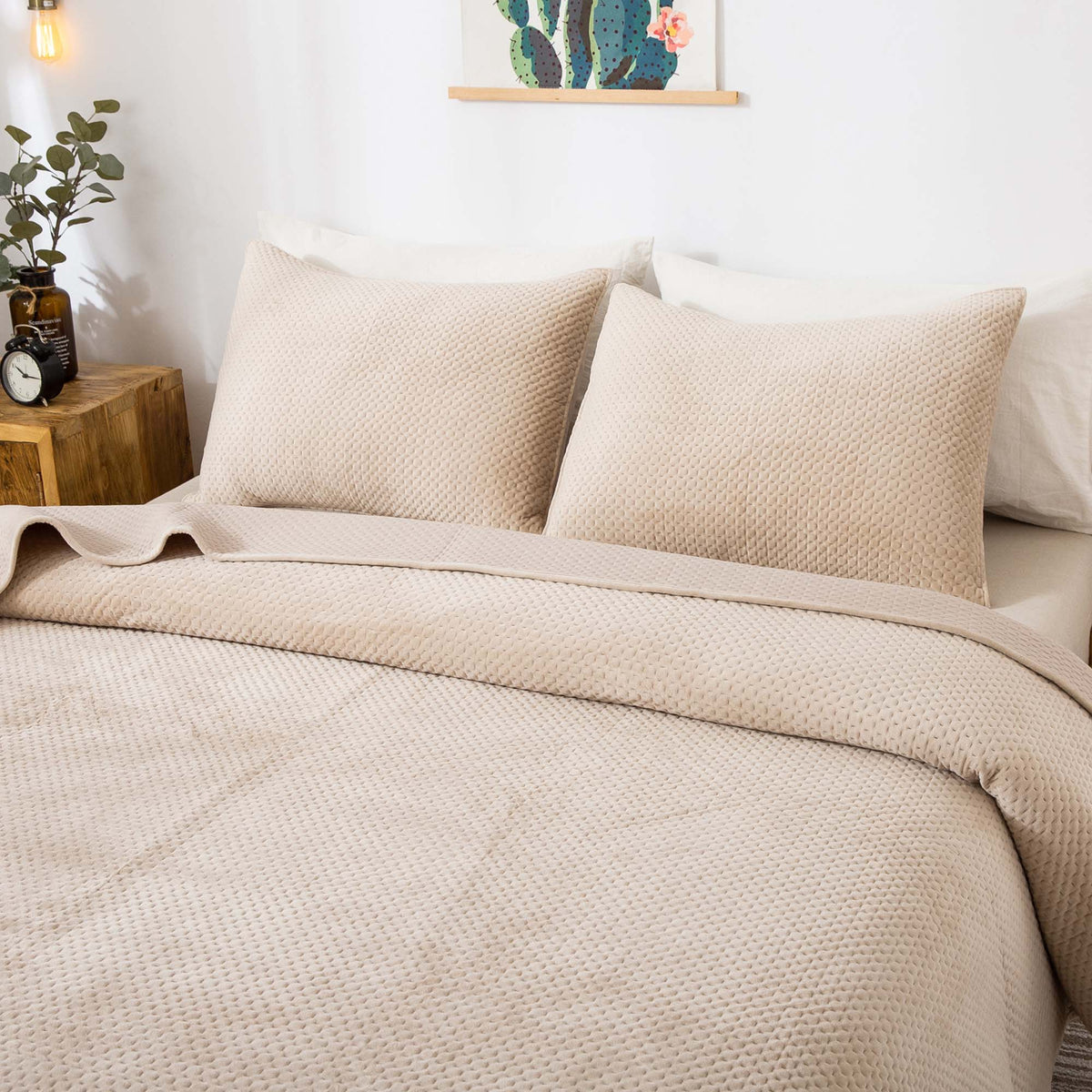 Kasentex Plush Velvet Quilt Set – Queen/King
