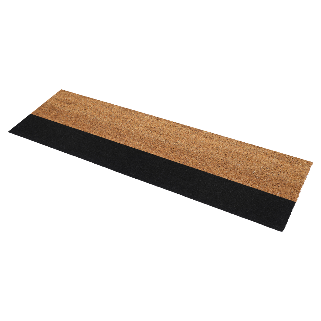 Fab Habitat Black Belt Natural & Black Coir Doormat