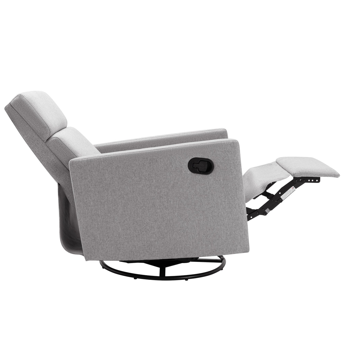 Modern Upholstered Swivel Glider Rocker Recliner – Gray