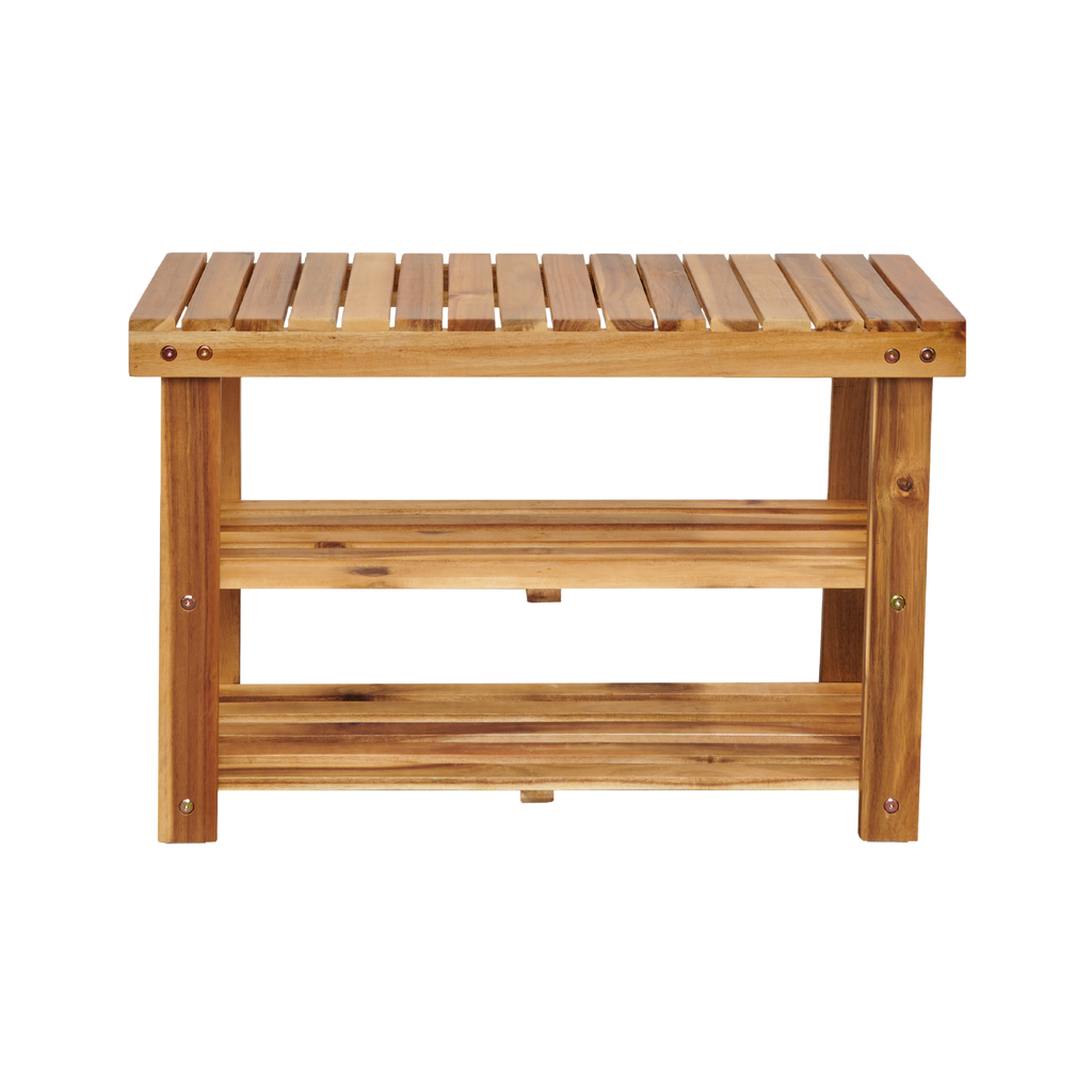 Acacia Wood Entryway Shoe Bench