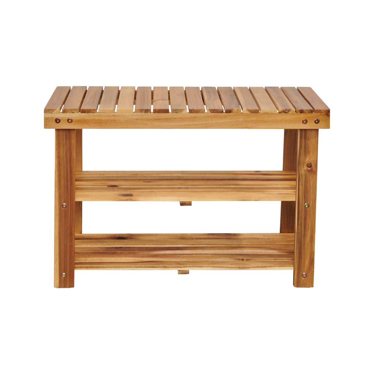 Acacia Wood Entryway Shoe Bench