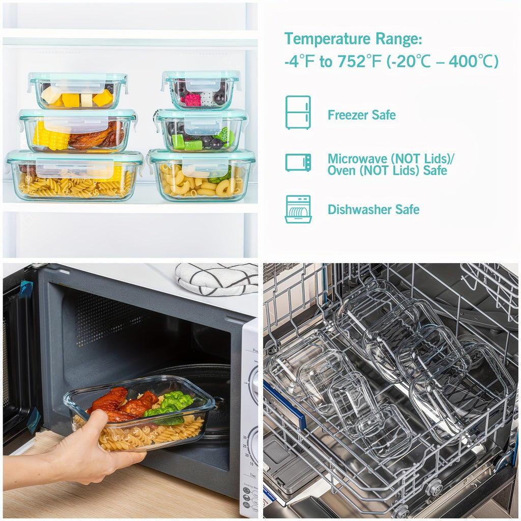 16-Piece Glass Food Storage Container Set