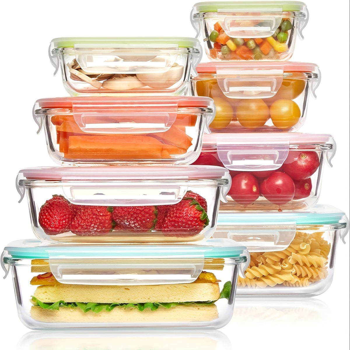 16-Piece Glass Food Storage Container Set