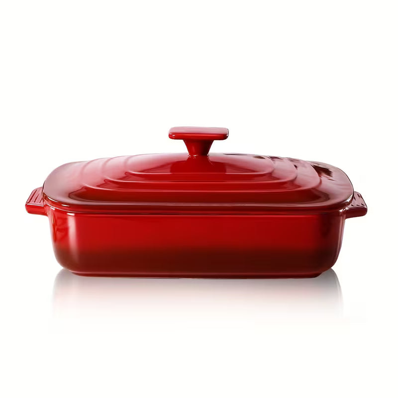 4-Qt Ceramic Casserole Dish with Lid