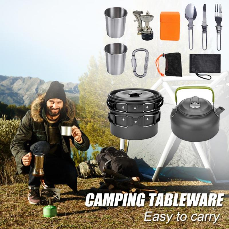 Aluminum Camping Cookware & Tableware Set
