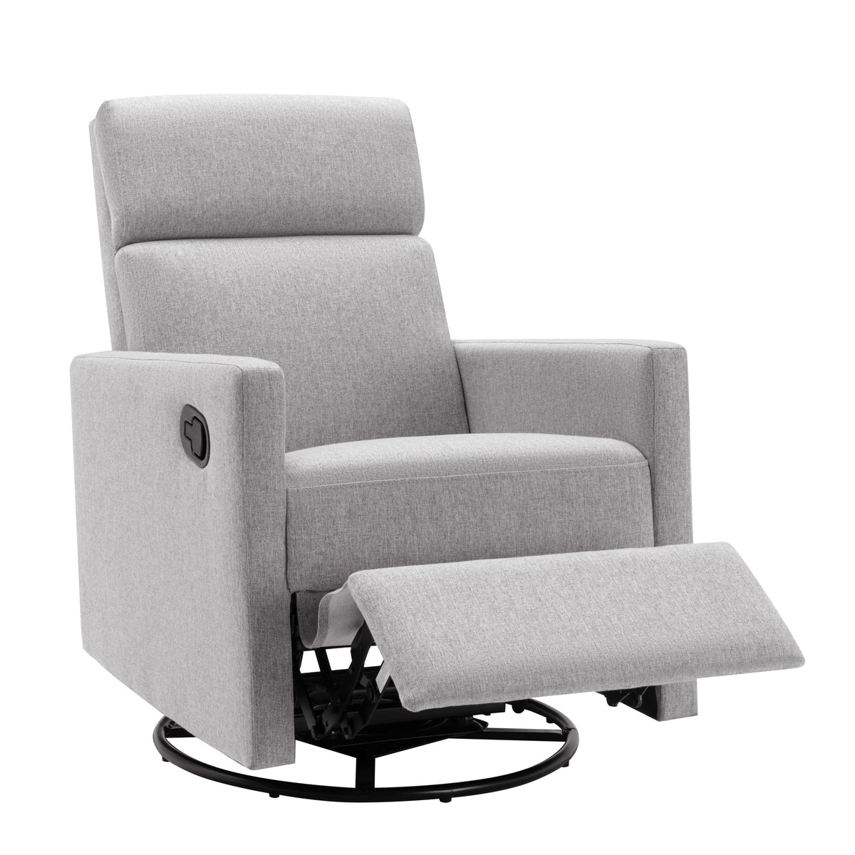 Modern Upholstered Swivel Glider Rocker Recliner – Gray