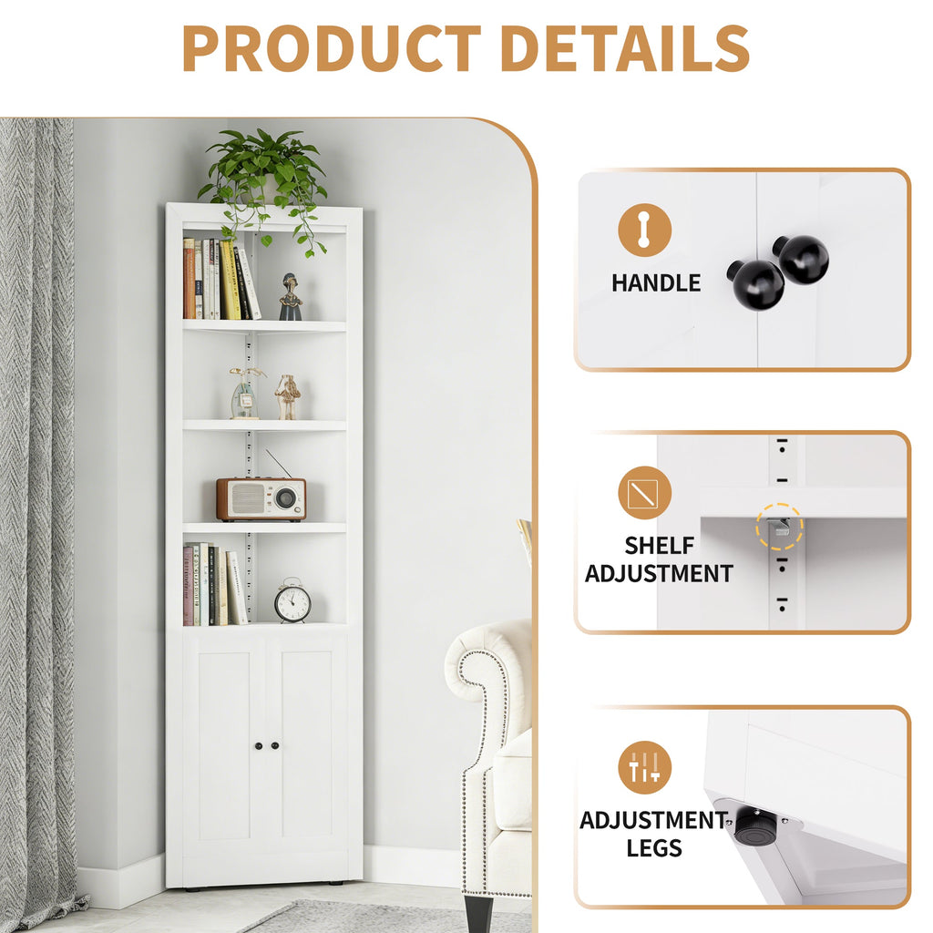 71-Inch Tall Corner Storage Cabinet