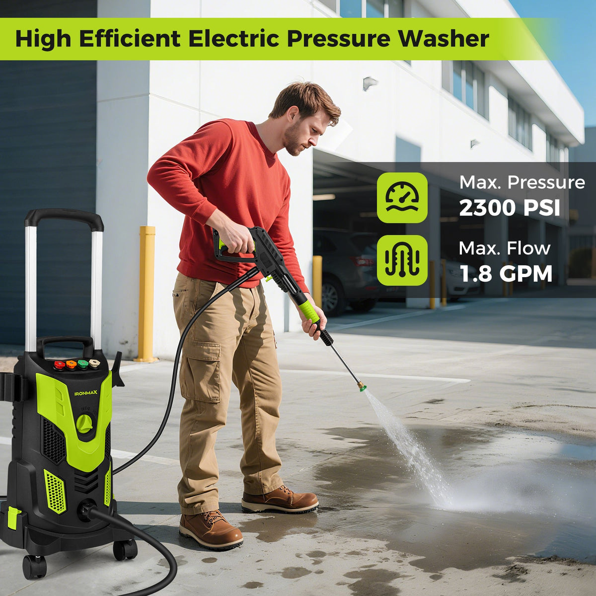 2300 PSI Electric Pressure Washer – 1.8 GPM