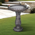 Concrete Leaf Bird Bath Acanthus Carved 24.4 Inch