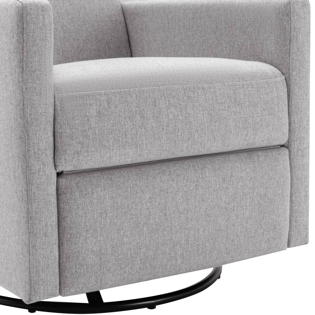 Modern Upholstered Swivel Glider Rocker Recliner – Gray