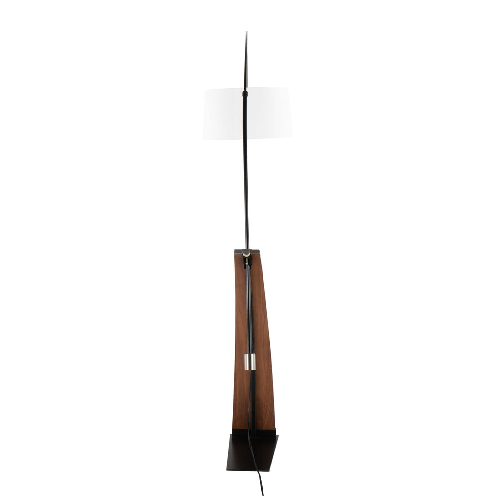 Mid-Century Floor Lamp with Wood Accent