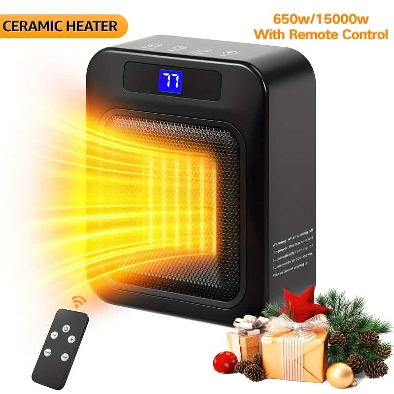 1500W Ceramic Space Heater with Remote & Timer