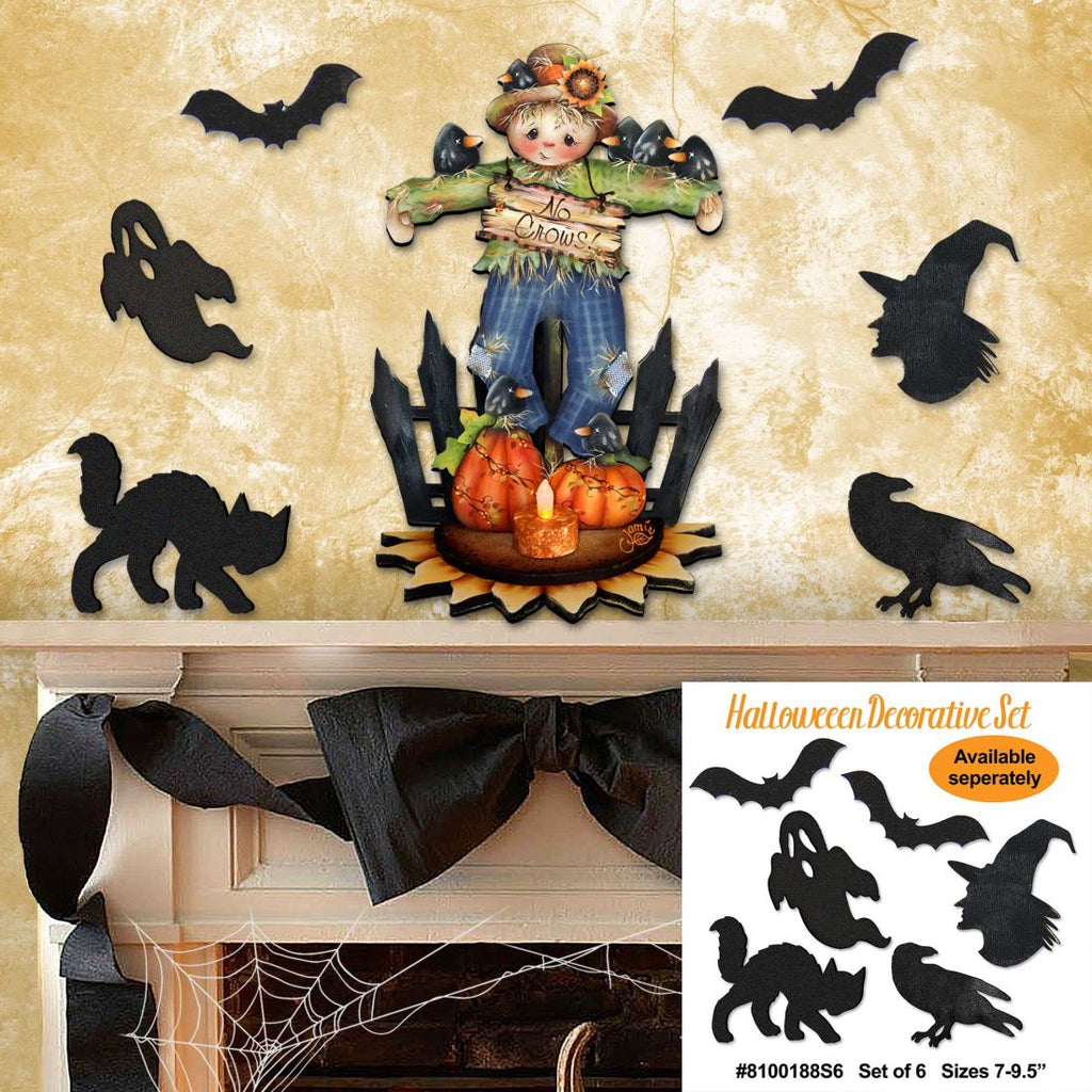 No Crows Scarecrow Halloween Door Decor by Jamie Mills-Price - Thanksgiving Halloween Decor - 8457404H