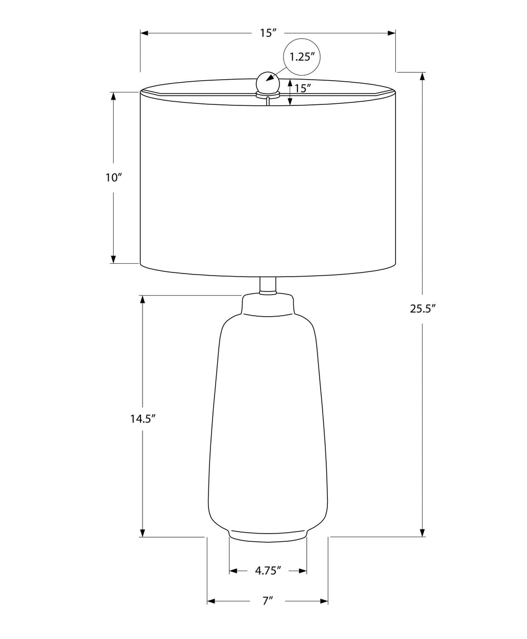 Modern Ceramic Table Lamp with Ivory Shade