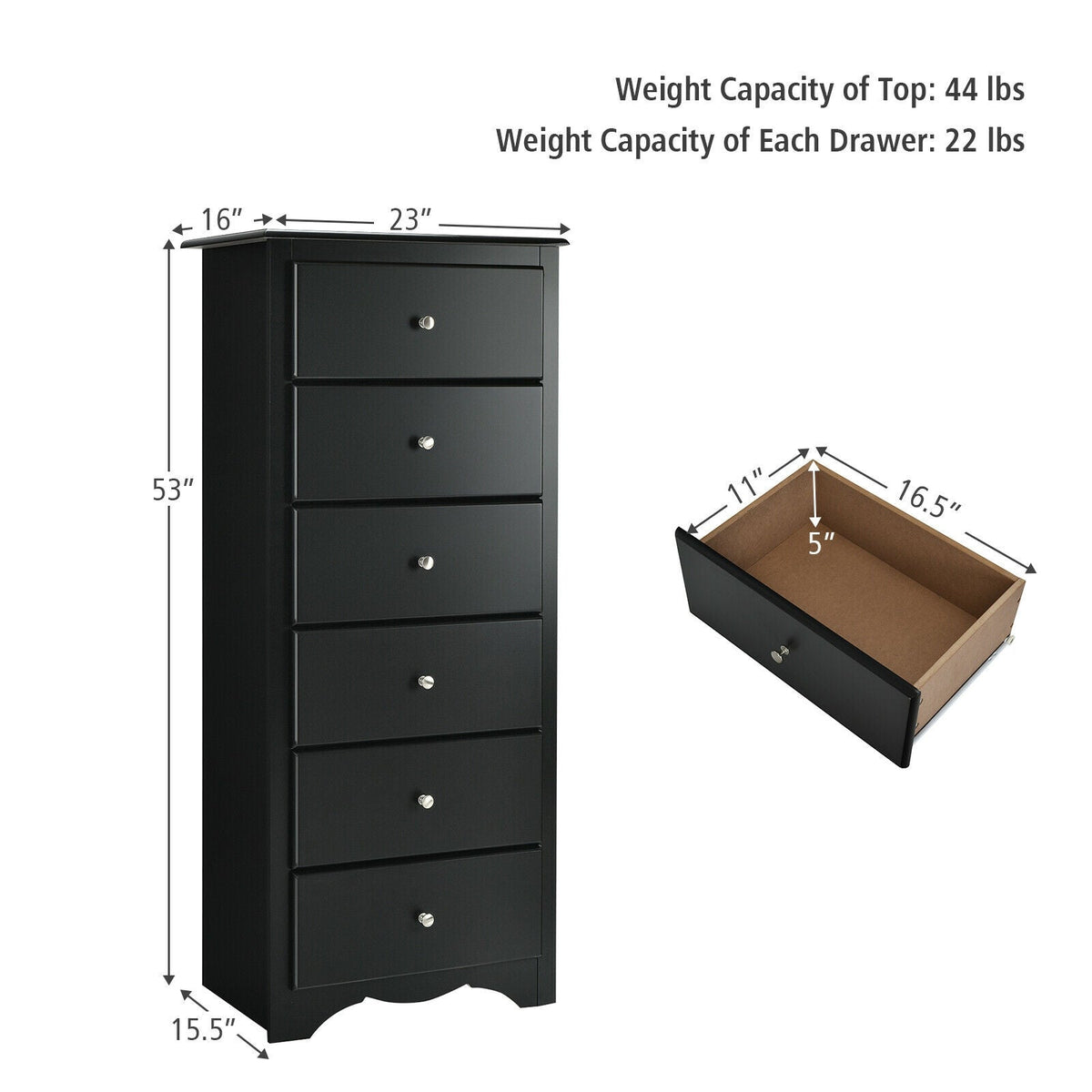 6-Drawer Bedroom Dresser & Storage Chest