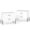 Modern 2-Drawer Nightstand Set of 2 – White