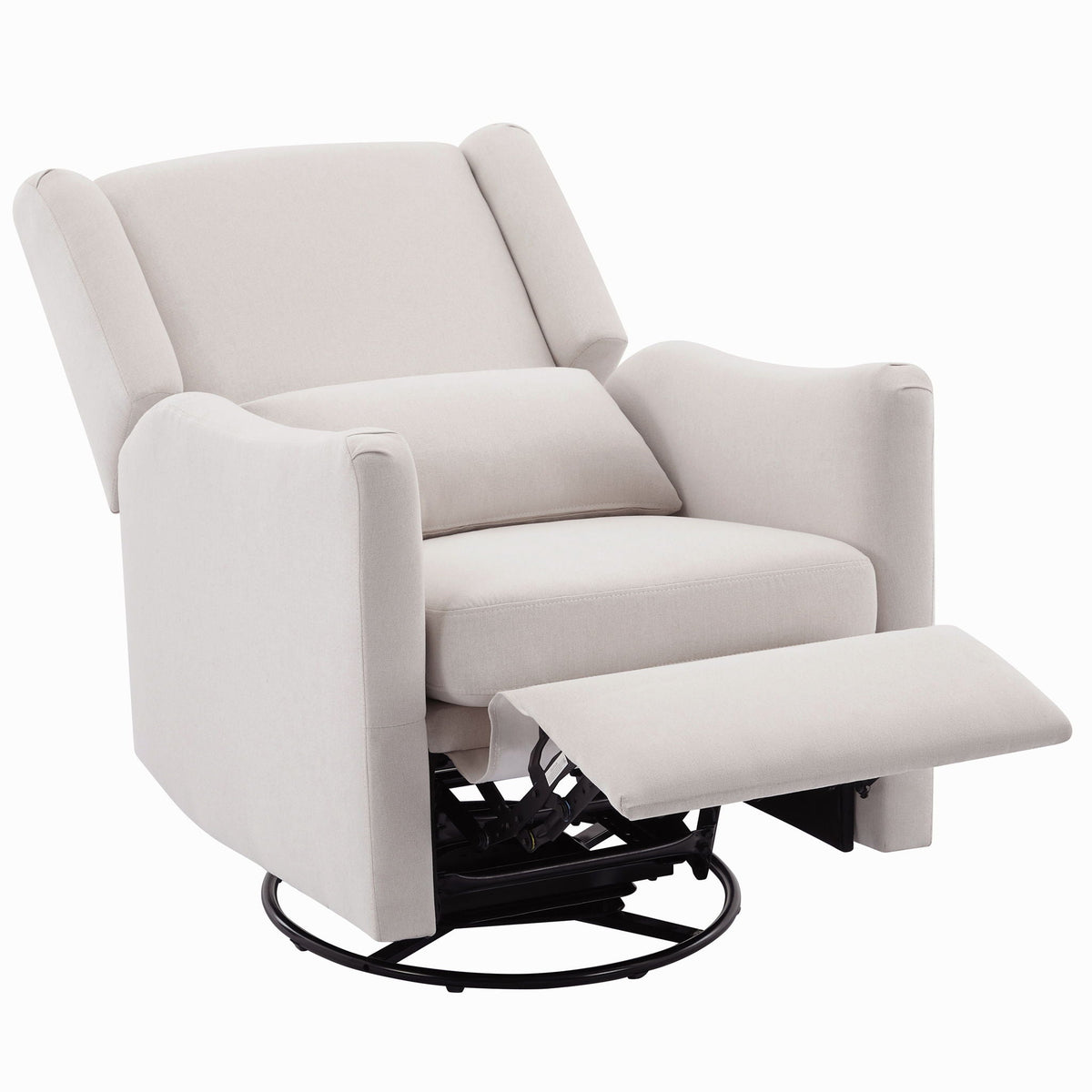 Wide Wingback 360° Swivel Glider Rocker Recliner – Dark Green or Beige