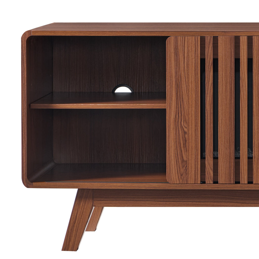 78" Mid-Century Electric Fireplace TV Stand