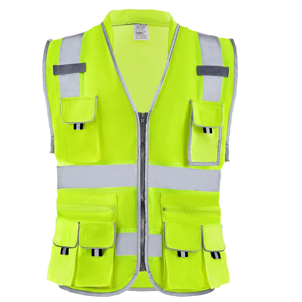 10-Pocket Hi-Vis Construction Safety Vest