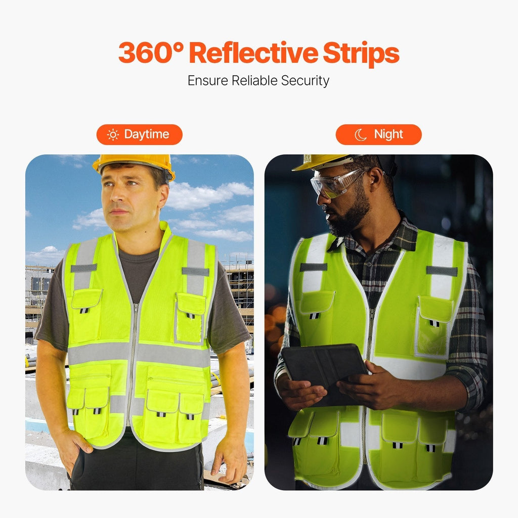 10-Pocket Hi-Vis Construction Safety Vest