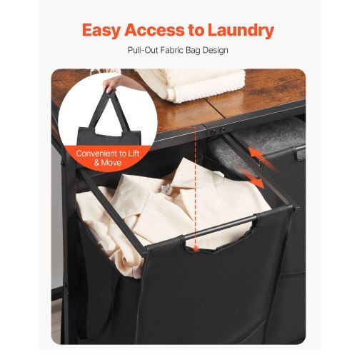 2-Section Laundry Sorter with Wooden Top