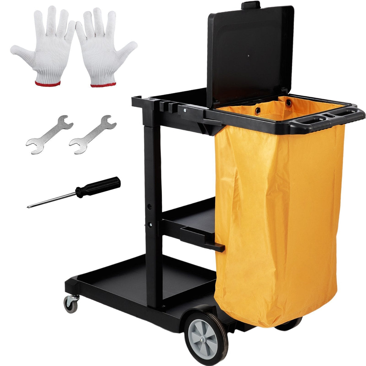 3-Shelf Commercial Janitorial Cleaning Cart