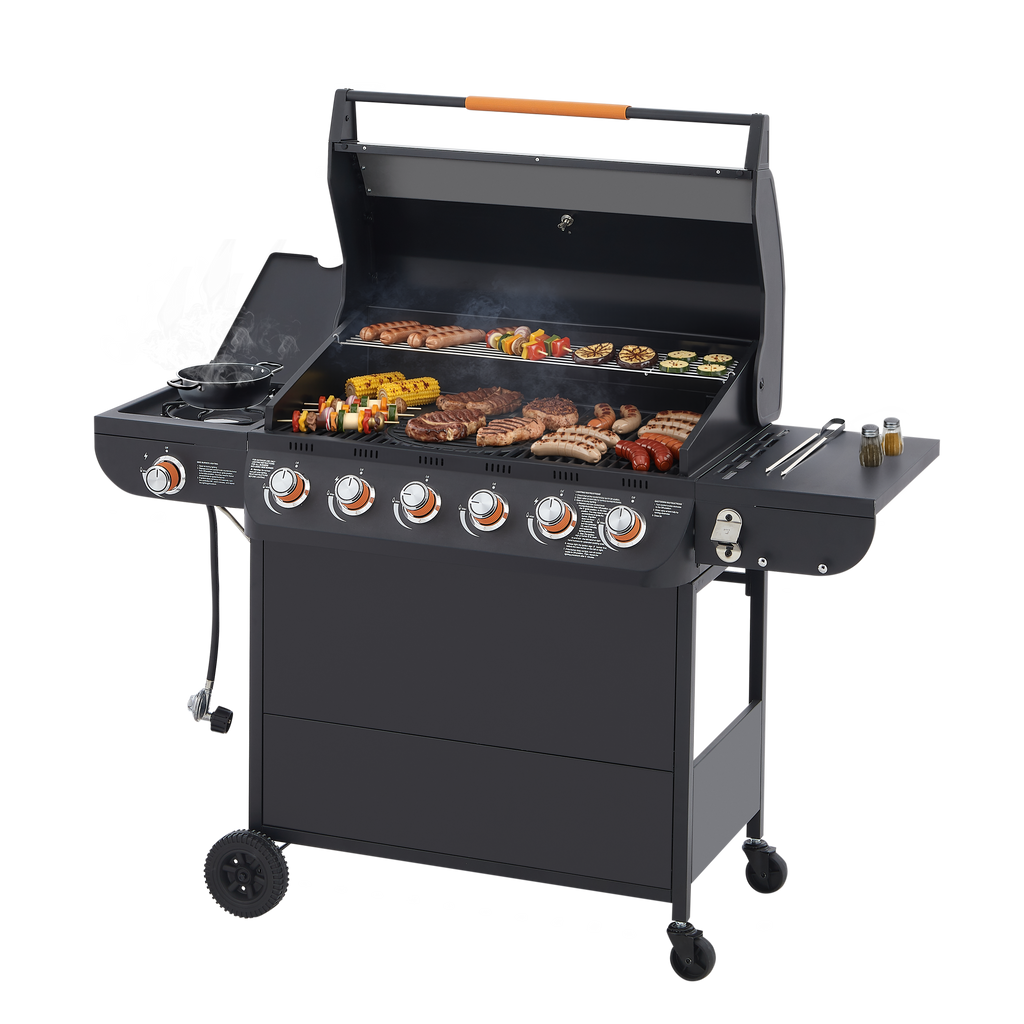 6-Burner Propane Gas Grill with Side Burner