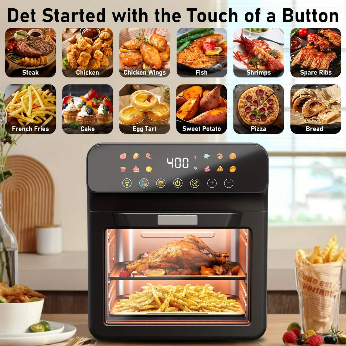 12-Qt 12-in-1 Smart Air Fryer Oven
