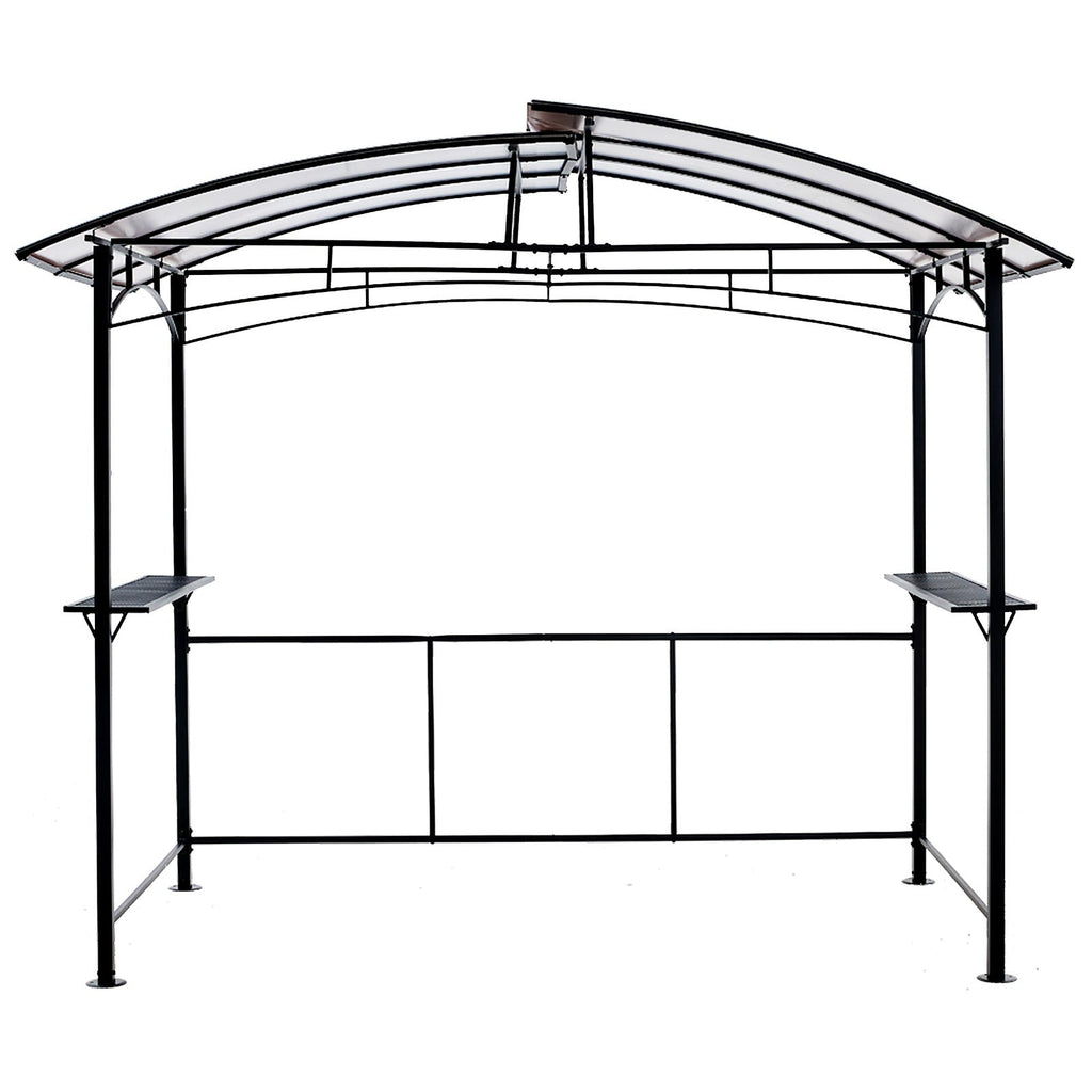 8' x 5' Steel Hardtop Grill Gazebo with Side Shelves