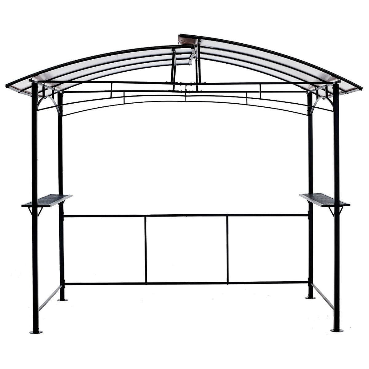 8' x 5' Steel Hardtop Grill Gazebo with Side Shelves
